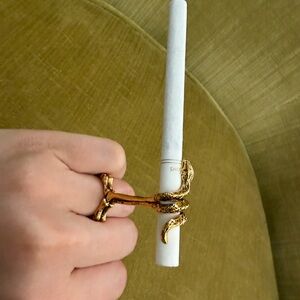 Gold Snake Ring Cigarette Holder